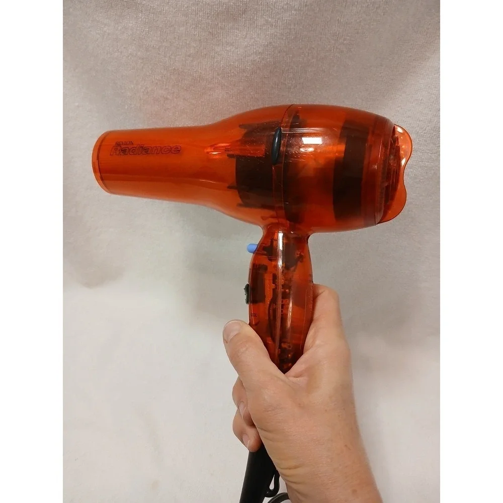 Rare Revlon Red TRANSPARENT Hair Dryer FULL Size Professional Powerful Salon